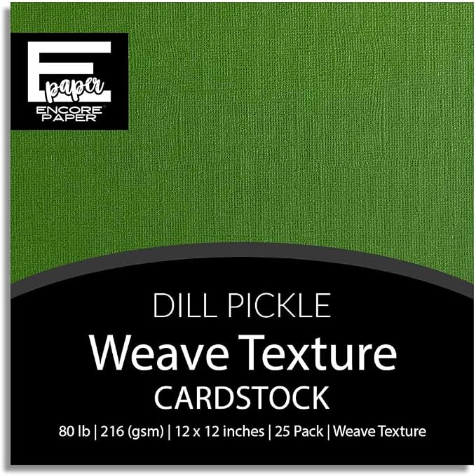 Dill Pickle—12x12 Textured Cardstock | 80lb Textured Green Scrapbook Paper | Premium Cardstock for Cricut Cutting | 25 Sheets