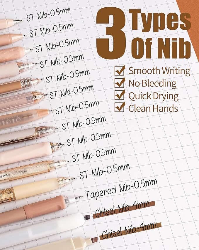 Four Candies 39 PCS Aesthetic School Supplies + 12PCS Black Ink Pens with 2 Highlighter for School