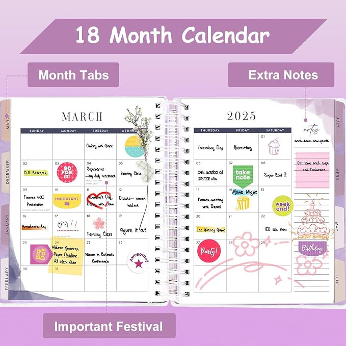 Arundhati Planner 2026-2027, 18 Months Large Daily Weekly Monthly Organizer
