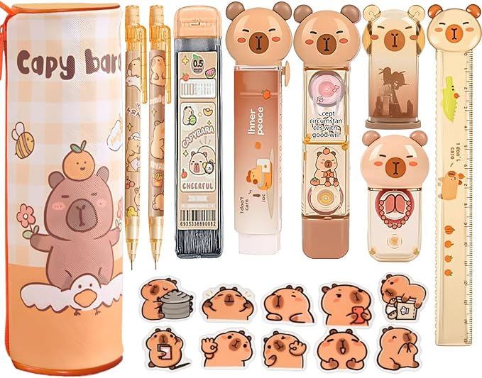 Cute Capybara Stationery Set, Kawaii School Supplies Gift for Students