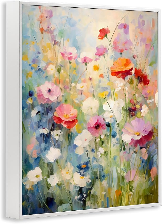 'Wildflower Breeze Impression'| Framed Giclee Art | Stupell Industries | White, 24 x 30 Inches, Easy to Hang and Sturdy, Made in USA, by Creative Studio