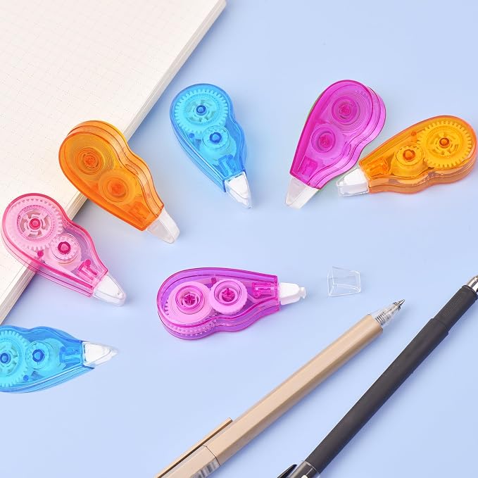 120-Pack Correction Tape, Easy to Use Mini Correction Tape Bulk, Dry Instant Tear-Resistant and Silent, School Office Supplies, Multicolor