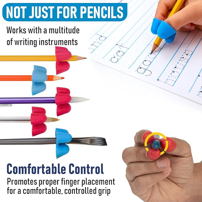 The Classics Writing CLAW Pencil Grip Medium 6 Pack – Ergonomic Aid for Kids, Pre-K, Special Needs, Fits Pencils, Pens, Utensils, Right or Left Hand, Easy Grip Trainer, Occupational Therapy
