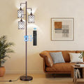 Dimmable Floor Lamp, Farmhouse Standing Lamp with Elegant Metal Cage, Industrial Tall Tree Floor Lamps for Living Room Bedroom Study Office with Remote & 3 x 1100LM 12W LED Bulbs, 72" Brown