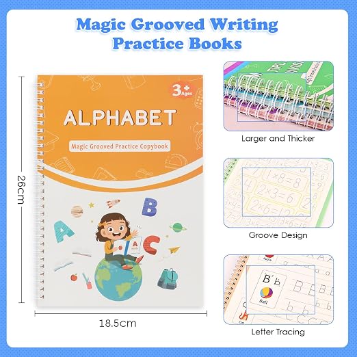 Magic Grooved Handwriting Practice Book for Kids Ages 3–8