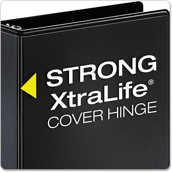 Cardinal Performer 3-Ring Binder, 4", Non-Locking Slant-D Rings, 835-Sheet Capacity, ClearVue Presentation Binder, Nonstick, PVC-Free, Black (17811CB)