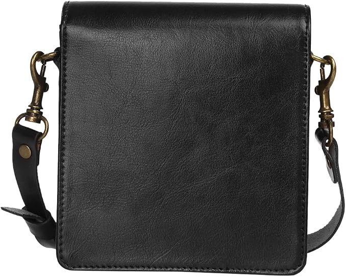 Polaroid Custom Designed Vintage-Inspired Genuine Leather Case for Polaroid Socialmatic - Removable Shoulder Strap Included - Black