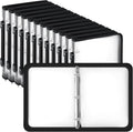 Teling 12 Pcs 1 Inch Zipper Binder 3 Ring Organizer, White | Secure Zipper Closure, Refillable 3 Ring Design, Handle Carry, Fits Letter Size Papers for School, Office and Projects