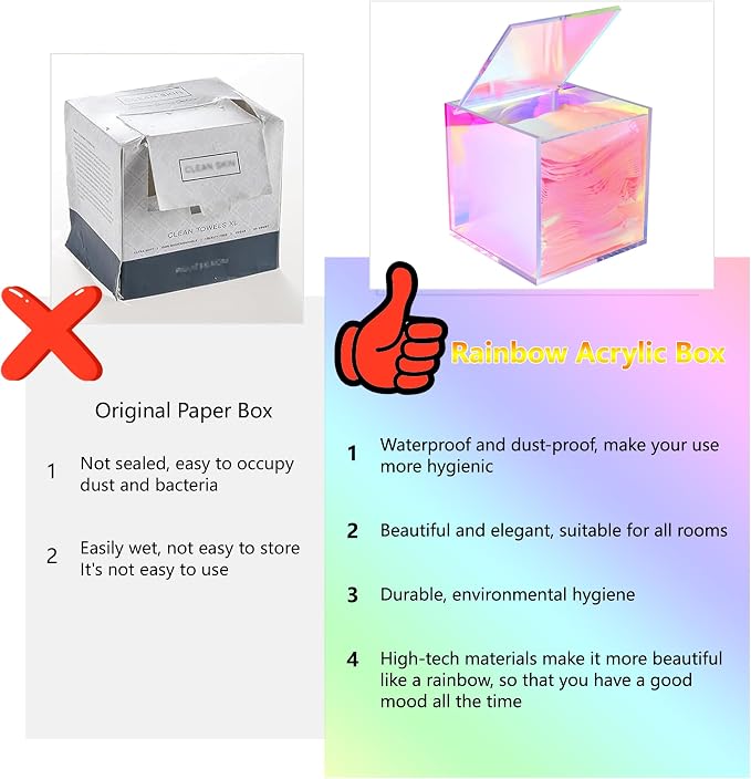 KissYou Acrylic Box Clear Square Cube with Hinged Lids Transparent Display Storage Box Coffee Pod Holder Organizers Accessories