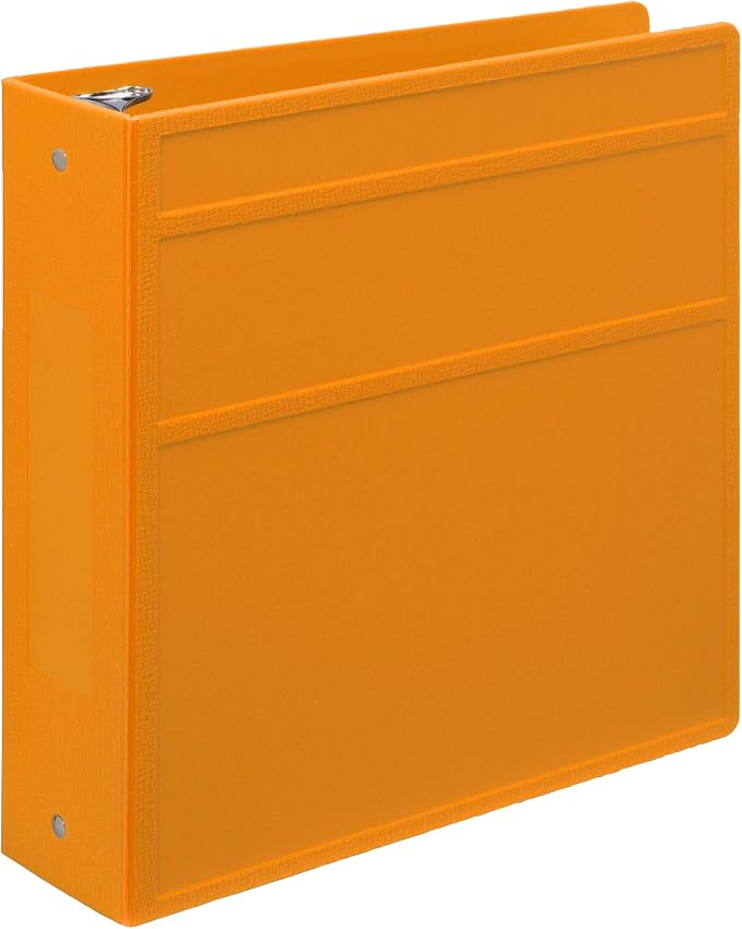 Carstens 3-Inch Heavy Duty 3-Ring Binder - Side Opening, Mango, Durable Plastic, Precision No-Gap Rings, Waterproof Cover, No Pockets, Holds 400 US Letter Sheets, BPA-Free, Made in USA (1736-00-3R)