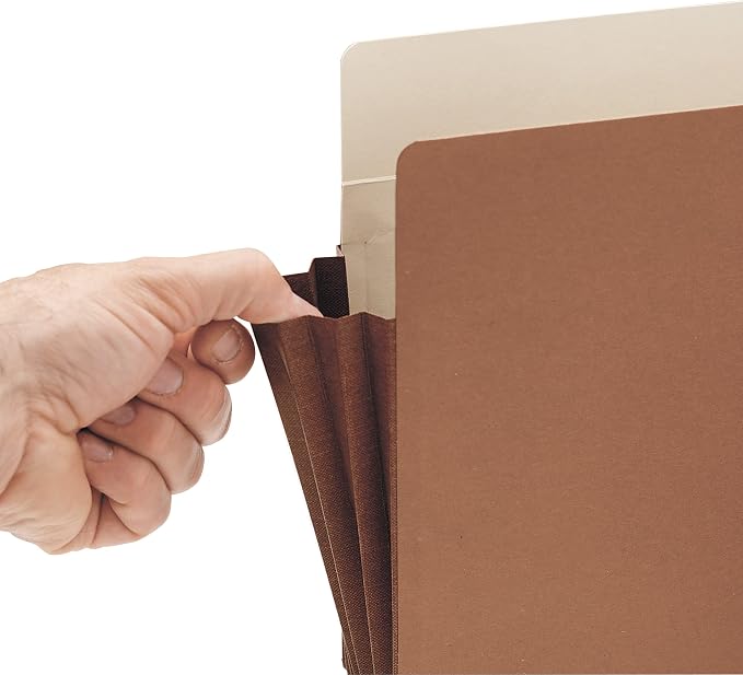 Smead File Pocket, Straight-Cut Tab, 3-1/2" Expansion, Letter Size, Redrope, 10 per Box (73264)