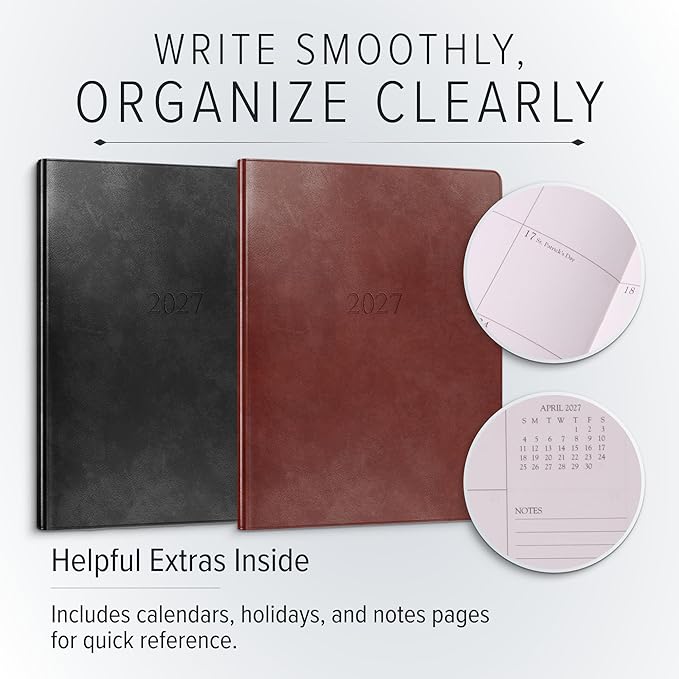 Gallery Leather Large Monthly Planner 2026-2027 Acadia Plum
