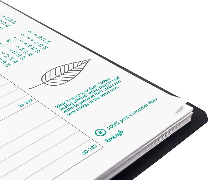 Brownline® 2027 EcoLogix® Monthly Planner, 14 Months, December 2026 to January 2028, Twin-Wire Binding, 11" x 8.5", Black (CB435W.BLK)