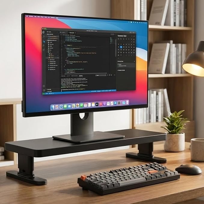 Adjustable Monitor Stand with 4 height options, Desk Shelf for Top of Desk Adjustable