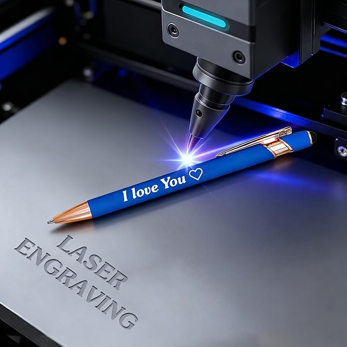 CRME Ballpoint Pen 2-in-1 Stylus Bulk Custom Pens Personalized Engraved Metal Pens with Name Soft Grip Ball Point Pen for Men Women Teacher Essentials Office Supplies Party Note-Taking Black