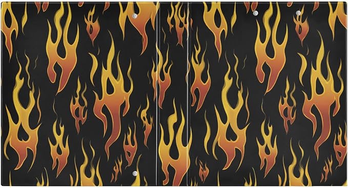3 Ring Binder Yellow Orange Fire Flames 1.5" Round Ring Binders View Binder with 200 Sheet for Kids School Supplies Women Men Office, 1 Pack