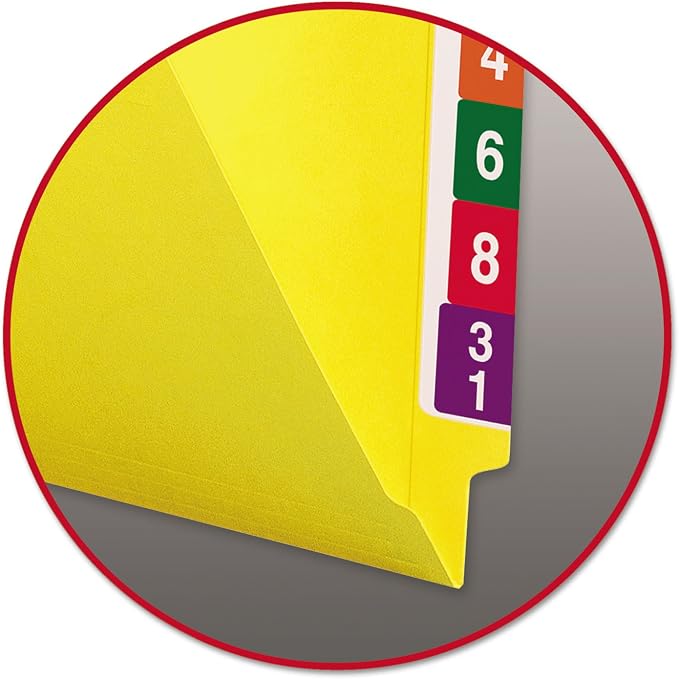 Smead End Tab File Folder, Shelf-Master Reinforced Straight-Cut Tab, Letter Size, Yellow, 100 per Box (25910)