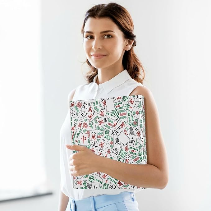 Mahjong Tiles Round Ring Binders 1.5 Inch 3 Ring Binder with Clipboard Holds 200 Sheets Office Home School