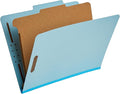 Amazon Basics Classification Folder for Documents and Organization, 1 Divider, 2" Embedded Fasteners, Letter Size, Light Blue, 10 Count