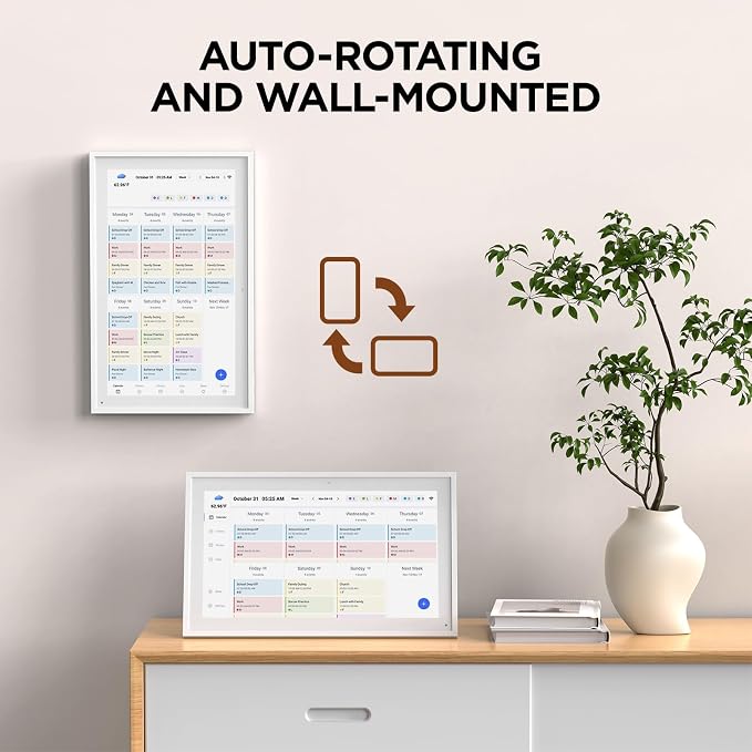 Mezed 21.5" Smart Digital Calendar, Meal Schedule, Duty Chart, HD Smart Touch Screen Home Interactive Electron Calender - Built-in Digital Photo Frame Function, Wall-Mountable