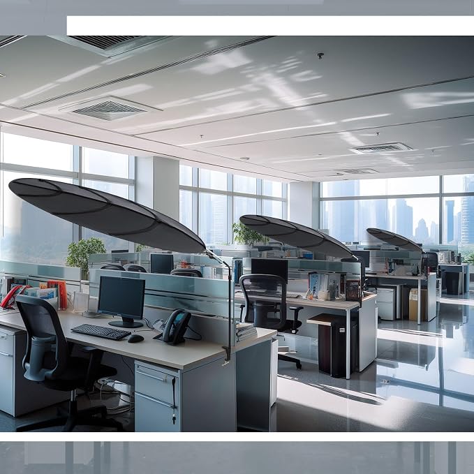 Large Adjustable Office Cubicle and Desk Shade,51'' Portable Cubicle Light Shade with Clamp Foldable Rotatable Canopy Blocks Light or Disturbance for Working Accessories(Forest)