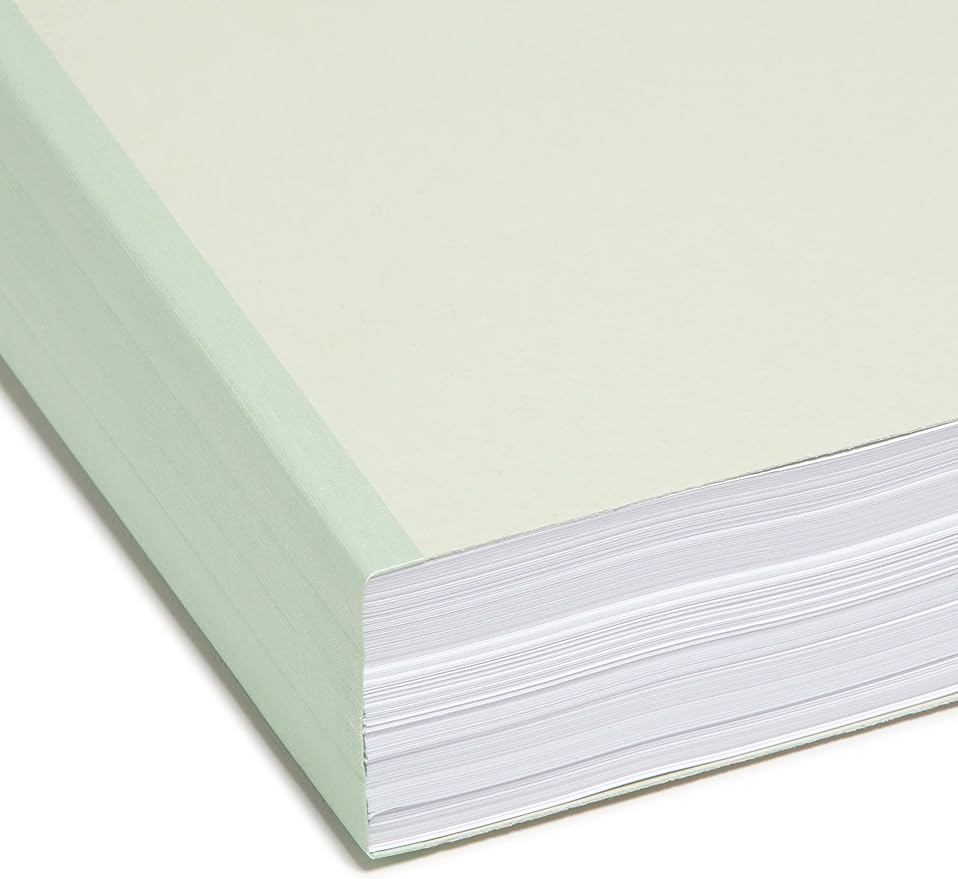 Smead Pressboard File Folder, 1/3-Cut Tab, 2" Expansion, Letter Size, Gray/Green, 25 per Box (13234)