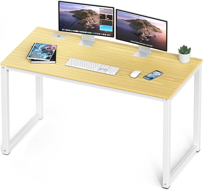 SHW 48-Inch Commercial-Grade Office Computer Desk, Oak | 10-Year Limited Warranty