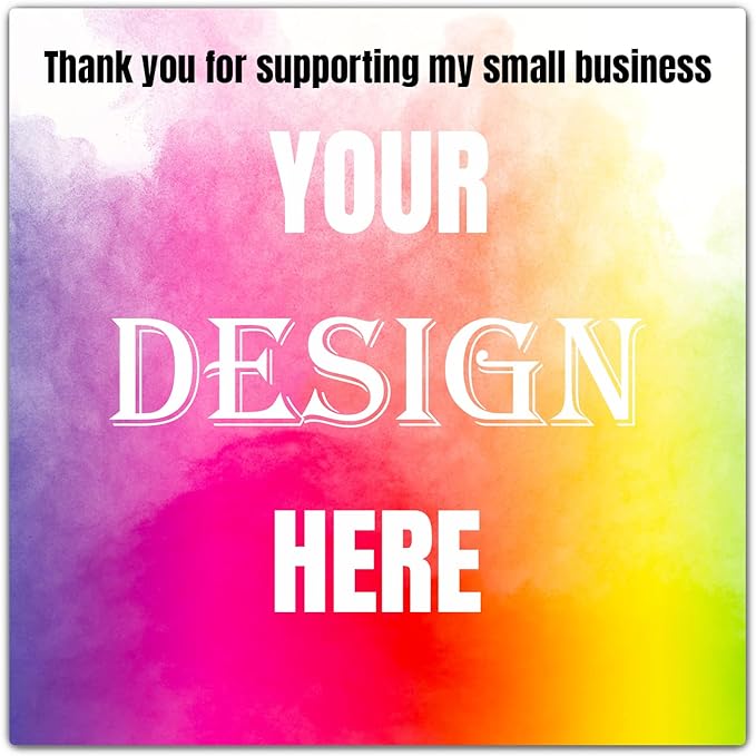 Custom 100-500 Stickers with Any Image Logo and Text. Personalized Labels for Business Logo, Thank You Notes, etc. (Square, 2 Inch)