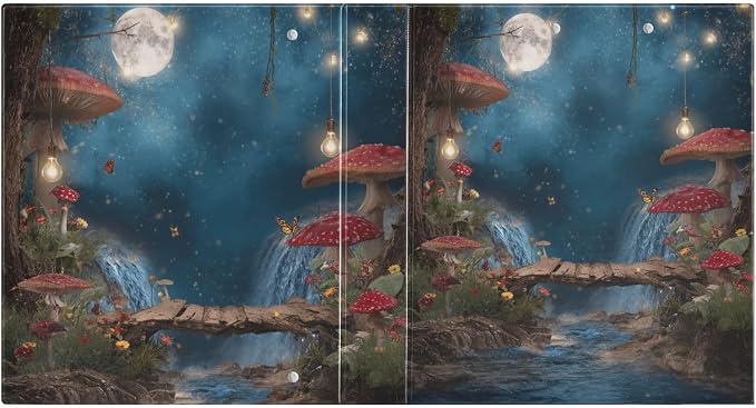 Whimsical Red Mushroom Forest Binder 3 Ring 1.5 Inch Binder with Clipboard&Pockets, Hardcover Binders Heavy Duty Large File Folder for Office School Supplies - Holds 200 Sheets