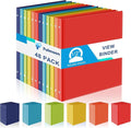 Fulmoon 48 Pack 3 Ring Plastic Binders 1/2 Inch Bulk with 2 Pockets, Flexible Binder Loose Leaf Hardcover, Fit 12" x 10" US Letter Size Paper, for School Office Home, 6 Colors(Vibrant)