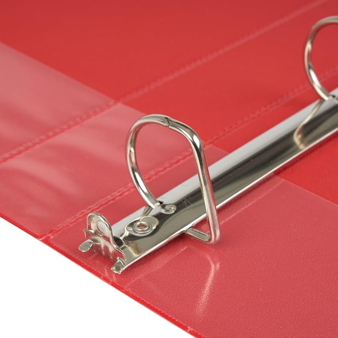 12 Pack Red 3-Ring Binders, 1.5", Slant D-Ring, Durable, EPI Premium, Heavy Duty, Holds 375 Sheets, Clear View Presentation, Non-Stick, 2 Inside Pockets, Organizer for School, Home Office