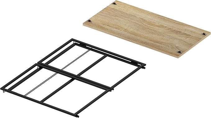 Furinno Riau No Tool/No Assembly/Folding Metal Frame Computer Desk, Sonoma Oak/Black