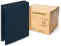 Carstens 2-Inch Heavy Duty 3-Ring Binder - Top Opening, Navy Blue, Durable Plastic, No-Gap Rings, Waterproof Cover, No Pockets, Holds 300 US Letter Sheets, BPA-Free, Made in USA (2879-3R), Case of 16