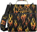 Custom Yellow Orange Fire Flames 3 Ring Binder Bag 1.5 inch Personalized Name Binder Organizer 500 Sheet Documents Storage for School Office