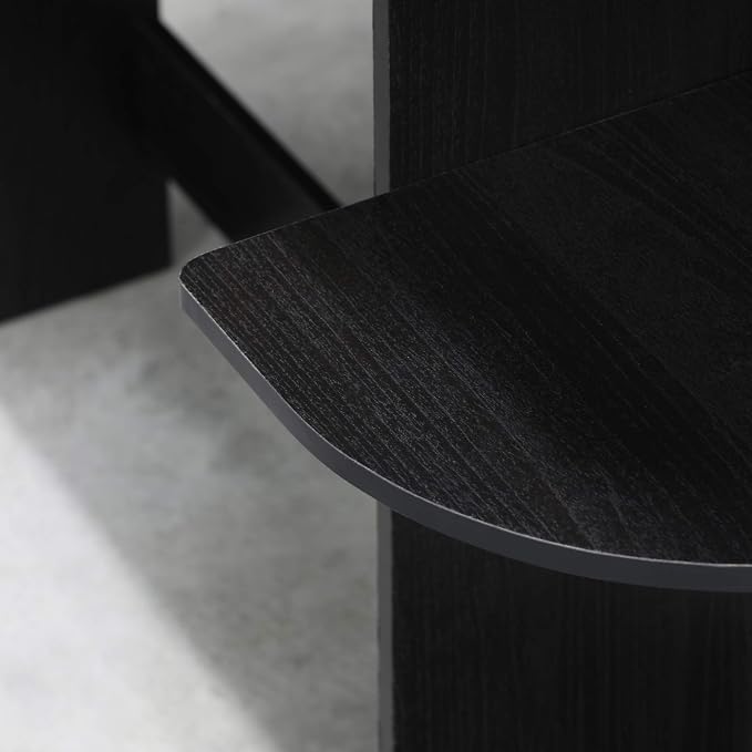 Furinno COMPACT Desk, 28.5" Wide Gaming Desk with Shelves, Computer Desk with Book Shelf, Office Desk for Home Office, Study Room, Dorm, Bedroom, Americano