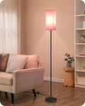 Floor Lamp, Pole with Foot Switch, Modern Standing Lamp Shade, Minimalist Freestanding Lamp (Bulb Not Included), for Living Room, Bedroom Office ETL Listed, Black and Pink P07LD05