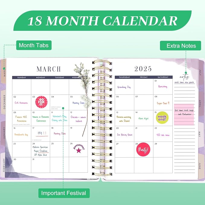 Arundhati Planner 2026-2027, 18 Months Large Daily Weekly Monthly Organizer