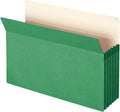 Smead File Pocket 74236, Straight-Cut Tab, 5-1/4" Expansion, Legal Size, Green, 10 per Box (74236)