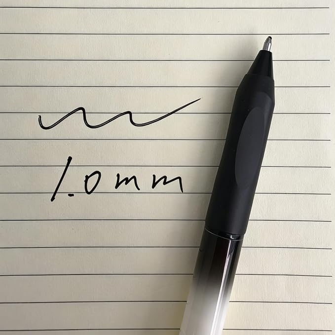 Fengtaiyuan Retractable Gel Pens, 1.0mm Bold Point Quick Dry Black Ink, 12 Pack Gradient Black-White Barrel with Ergonomic Non-Slip Grip, Smooth Writing for Grading Highlighting Signing Office School