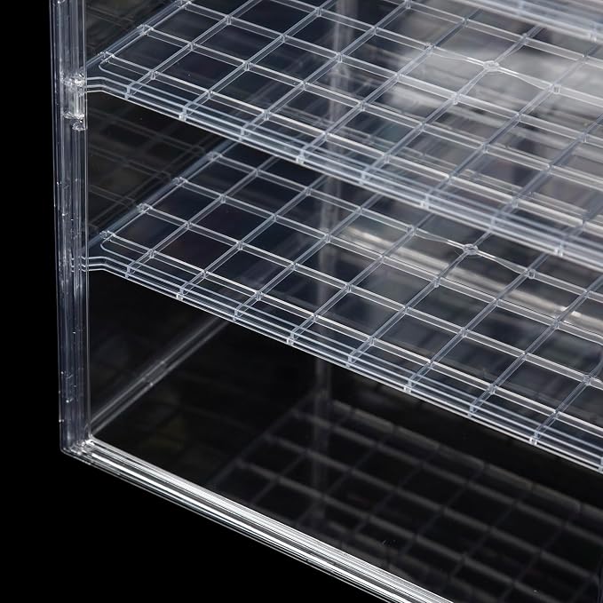 4-Tier Transparent Storage Organizer,11.81x9.84x15.75 inches | Clear Acrylic Display Case, Dustproof Protection for Figures and Collectibles,Magnetic Door