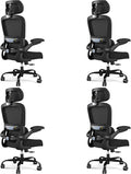 TRALT Office Chair Ergonomic Desk Chair - Gaming Chair with Lumbar Support | 330 LBS Home Office Desk Chairs with Headrest, Reading Chair with Flip-up Armrests, Comfortable Computer Chairs (4, Black)