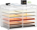 Marbrasse 7 Tier Desktop Literature Organizer, Mesh Paper Organizer Desk Organizers, File Sorter Mail Center Paper Storage Cabinet Classroom Keepers Mailbox for Office Home School, White
