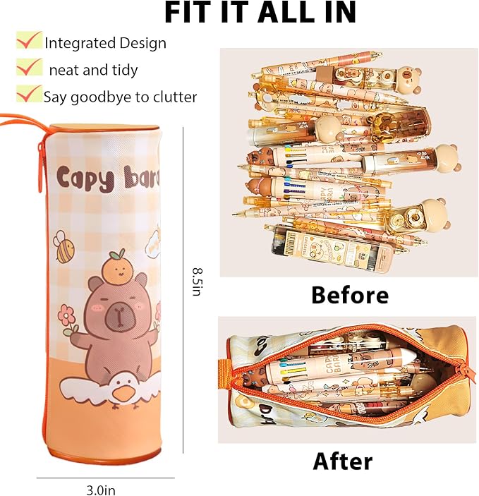 Cute Capybara Stationery Set, Kawaii School Supplies Gift for Students