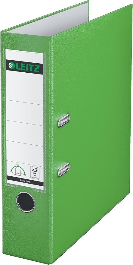 Leitz Lever Arch File, Light Green, A4, 80mm Width, Plastic, 10100050