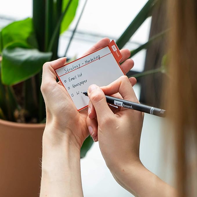 PATboard Scrum Board and Kanban Board - 16 Task Cards Medium - with nanocups® for Glass - Orange