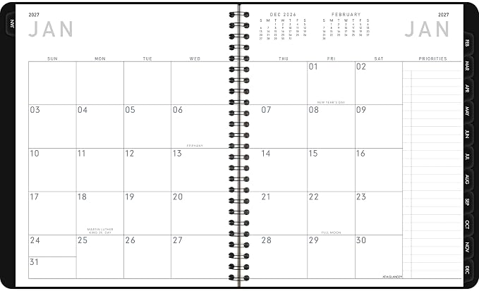 AT-A-GLANCE 2027 Planner, Weekly & Monthly, 7" x 8.75", Contemporary Lite, Black (7054XL0527)