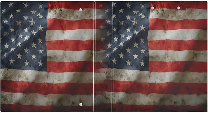 ALAZA 3 Ring Binder American Flag Us Patriotic Flag Clipboard Round Ring Binder Holds 1.5 Inch Three Rings Binder Heavy Duty Binders for School Office Supplies, 1Pack