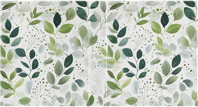 Eucalyptus Green Leavves Tropical Plant 3 Ring Binder with 2 Interior Pockets 1.5 inch Binders 3 Ring Heavy Duty Fit 8.5" x 11" Letter Size for Office School, 2 Pack