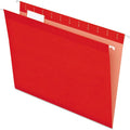 Pendaflex Reinforced Hanging File Folders, Letter Size, Red, 1/5 Cut, 25/BX (4152 1/5 RED)