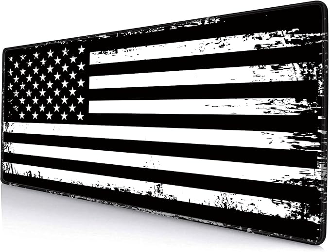 Armanza Large Mouse Pad, Gaming Mousepad with Stitched Edges, Non-Slip Rubber Base Keyboard Mouse Mat Desk Pad for Work, Game, Office, Home, 31.5 x 11.8 in, American Flag